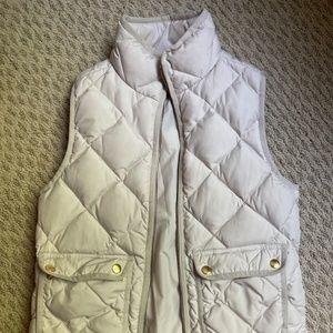 Cream J.Crew Quilted Puffer Down Vest